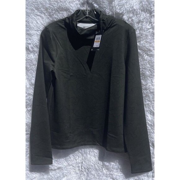 NWT Under Armour Womens Small Cold Weather Funnel Neck Shirt Green Long Sleeve - Picture 2 of 10